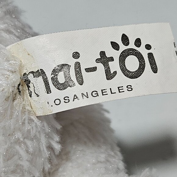 Mai Toi Get Well Soon Teddy Bear 10 inch Plush White Yellow Heart Stuffed Animal - Picture 4 of 6